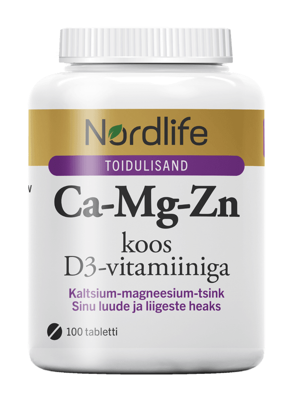 Ca-Mg-Zn koos D3 vitamiiniga 100 tabletti